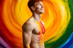 Handsome Men and the Colors of Pride,part of the LGBTQ Gay Pride Collection