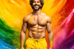 Handsome Men and the Colors of Pride,part of the LGBTQ Gay Pride Collection