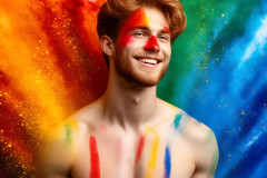 Handsome Men and the Colors of Pride,part of the LGBTQ Gay Pride Collection