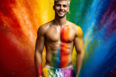 Handsome Men and the Colors of Pride,part of the LGBTQ Gay Pride Collection