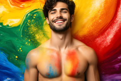 Handsome Men and the Colors of Pride,part of the LGBTQ Gay Pride Collection