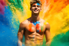 Handsome Men and the Colors of Pride,part of the LGBTQ Gay Pride Collection
