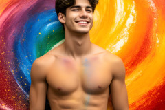 Handsome Men and the Colors of Pride,part of the LGBTQ Gay Pride Collection