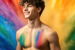 Handsome Men and the Colors of Pride,part of the LGBTQ Gay Pride Collection
