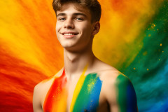 Handsome Men and the Colors of Pride,part of the LGBTQ Gay Pride Collection