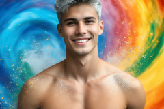 Handsome Men and the Colors of Pride,part of the LGBTQ Gay Pride Collection