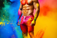 Handsome Men and the Colors of Pride,part of the LGBTQ Gay Pride Collection