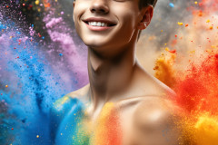 Handsome Men and the Colors of Pride,part of the LGBTQ Gay Pride Collection