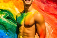 Handsome Men and the Colors of Pride,part of the LGBTQ Gay Pride Collection