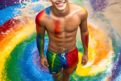 Handsome Men and the Colors of Pride,part of the LGBTQ Gay Pride Collection