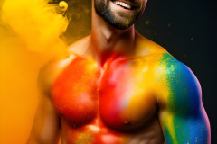 Handsome Men and the Colors of Pride,part of the LGBTQ Gay Pride Collection