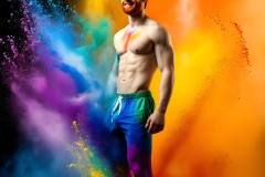 Handsome Men and the Colors of Pride,part of the LGBTQ Gay Pride Collection