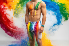 Handsome Men and the Colors of Pride,part of the LGBTQ Gay Pride Collection