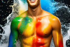 Handsome Men and the Colors of Pride,part of the LGBTQ Gay Pride Collection