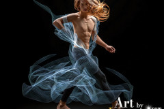 Photos of Handsome Shirtless Men Dancing with Light Rays,Colorful,in Motion.