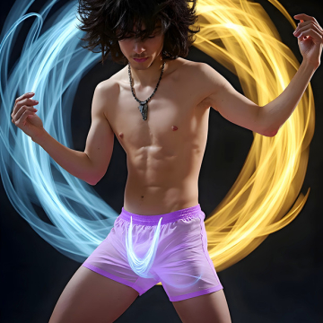 Abstract Male Art,AI Pictures of Handsome Shirtless Men,Dancing Outdoors,with Colorful Light Rays,Art in Motion Images.