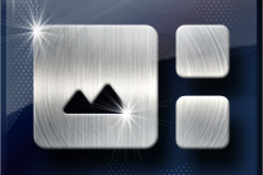 Amazing Graphics Art Collection: Silver on Blue Shinny with Lens Flair, PNG Icons, FREE