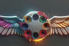 Logo Artist Pallet Winged Design: Amazing Digital Graphics Art Collection Logo Artist Pallet Winged Design: Amazing Digital Graphics Art Collection