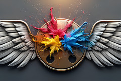 Logo Artist Pallet Winged Design: Amazing Digital Graphics Art Collection Logo Artist Pallet Winged Design: Amazing Digital Graphics Art Collection