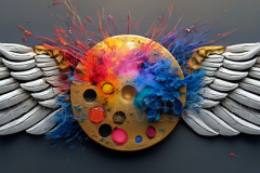 Logo Artist Pallet Winged Design: Amazing Digital Graphics Art Collection Logo Artist Pallet Winged Design: Amazing Digital Graphics Art Collection