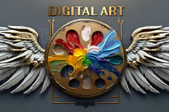 Logo Artist Pallet Winged Design: Amazing Digital Graphics Art Collection Logo Artist Pallet Winged Design: Amazing Digital Graphics Art Collection