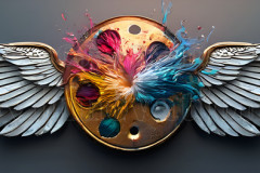 Logo Artist Pallet Winged Design: Amazing Digital Graphics Art Collection Logo Artist Pallet Winged Design: Amazing Digital Graphics Art Collection