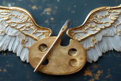 Logo Artist Pallet Winged Design: Amazing Digital Graphics Art Collection