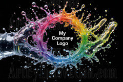 Logo Colored Water Dynamic: Amazing Digital Graphics Art Collection