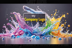 Logo Colored Water Dynamic: Amazing Digital Graphics Art Collection