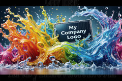 Logo Colored Water Dynamic: Amazing Digital Graphics Art Collection