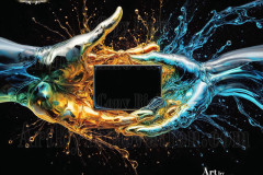 Logo Connecting Hands Dynamic: Amazing Digital Graphics Art Collection