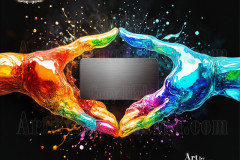 Logo Connecting Hands Dynamic: Amazing Digital Graphics Art Collection