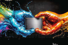 Logo Connecting Hands Dynamic: Amazing Digital Graphics Art Collection