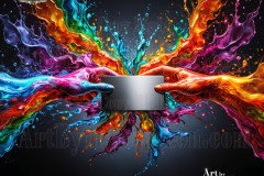 Logo Connecting Hands Dynamic: Amazing Digital Graphics Art Collection