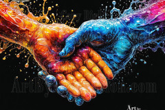 Logo Connecting Hands Dynamic: Amazing Digital Graphics Art Collection
