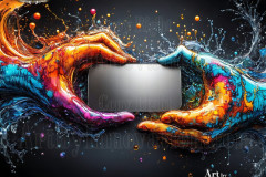 Logo Connecting Hands Dynamic: Amazing Digital Graphics Art Collection