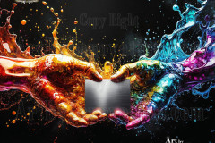 Logo Connecting Hands Dynamic: Amazing Digital Graphics Art Collection