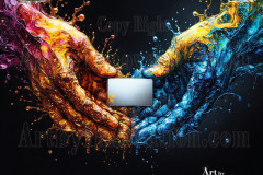 Logo Connecting Hands Dynamic: Amazing Digital Graphics Art Collection