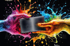 Logo Connecting Hands Dynamic: Amazing Digital Graphics Art Collection