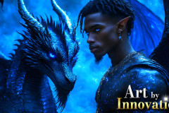 The Dragon Prince - A very attractive shirtless young male prince,with his dragon.