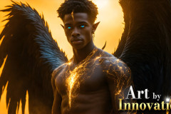 The Dragon Prince - A very attractive shirtless young male prince,with his dragon.