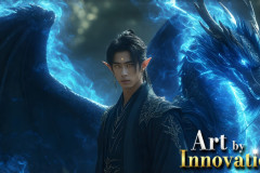 The Dragon Prince - A very attractive shirtless young male prince,with his dragon.