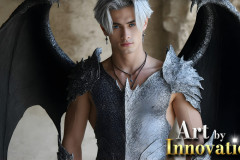 The Dragon Prince - A very attractive shirtless young male prince,with his dragon.