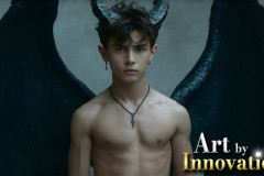 The Dragon Prince - A very attractive shirtless young male prince,with his dragon.
