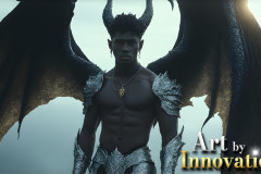 The Dragon Prince - A very attractive shirtless young male prince,with his dragon.