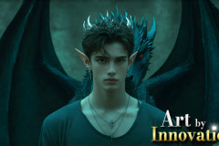 The Dragon Prince - A very attractive shirtless young male prince,with his dragon.