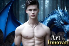 The Dragon Prince - A very attractive shirtless young male prince,with his dragon.
