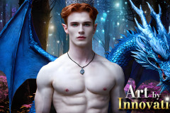 The Dragon Prince - A very attractive shirtless young male prince,with his dragon.