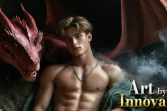 The Dragon Prince - A very attractive shirtless young male prince,with his dragon.