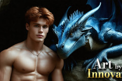 The Dragon Prince - A very attractive shirtless young male prince,with his dragon.